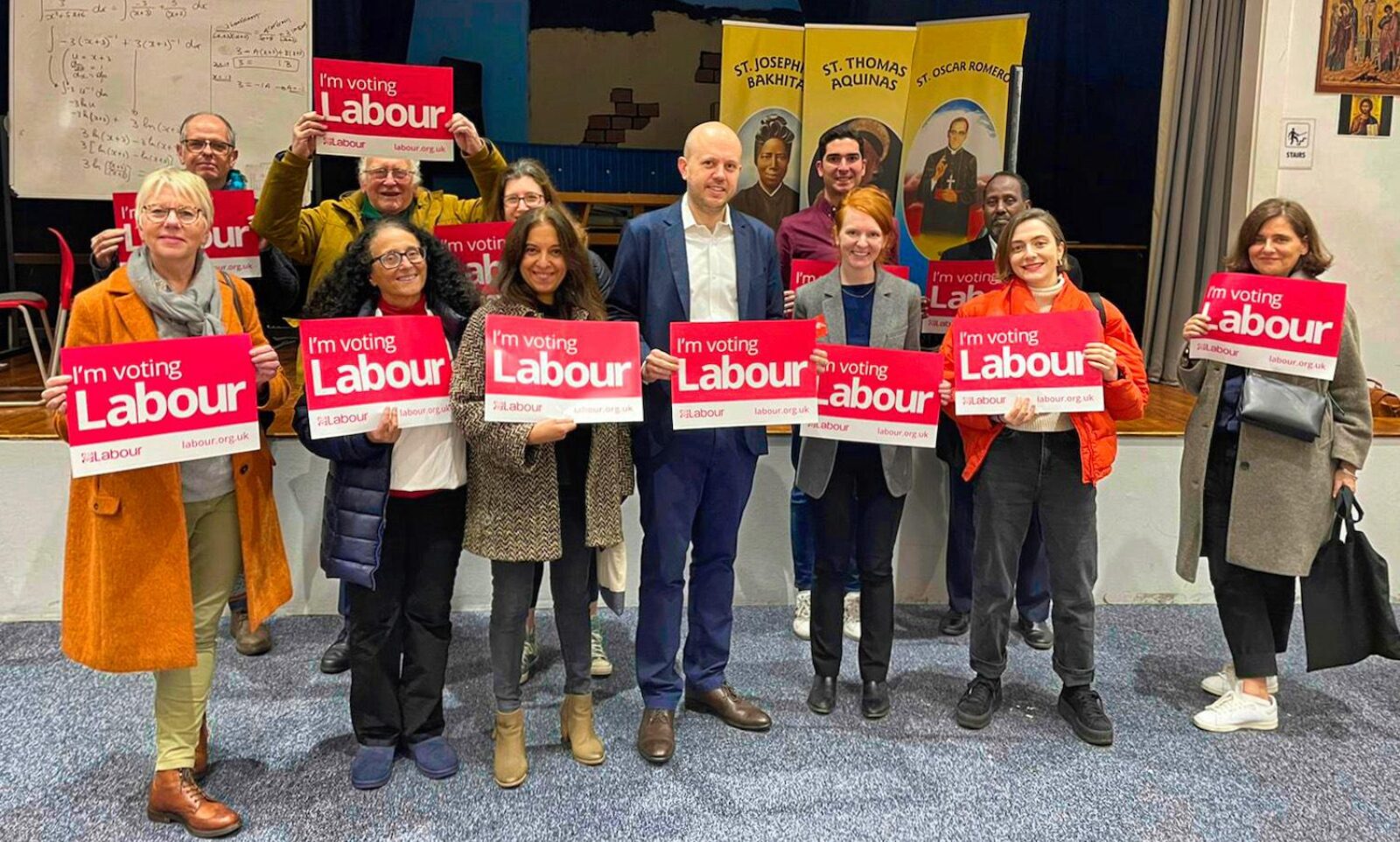 Joe Powell with Kensington Labour members after his selection on the 25th November 2022.
